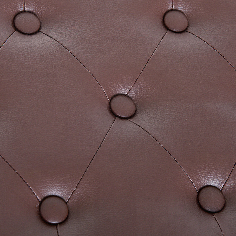 Banquette de piano capitonnée à boutons capitonnée, Brun