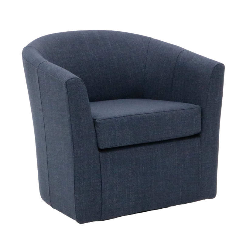 Fauteuil demi-tonneau pivotant 31 po Hansell, Navy Polyester Blend