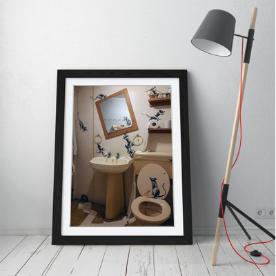 Banksy On Lockdown Rats - Single Picture Frame Print on Canvas