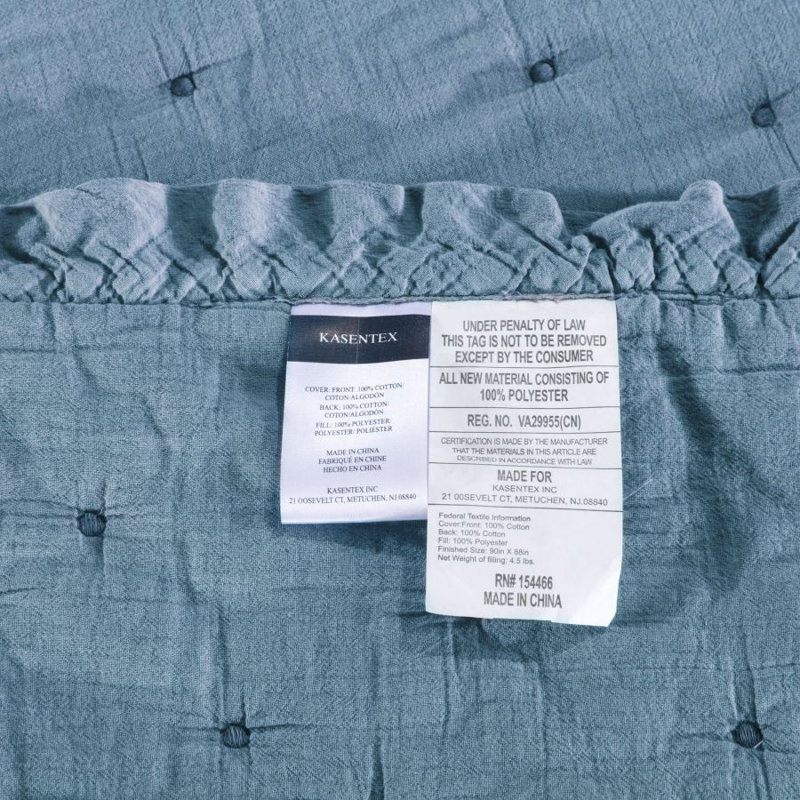 Modern & Contemporary Cotton Blend Quilt, King, Light Blue