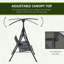 Balancelle de patio 2 places avec table de rangement pivotante, porte-gobelets et suspension à ressort