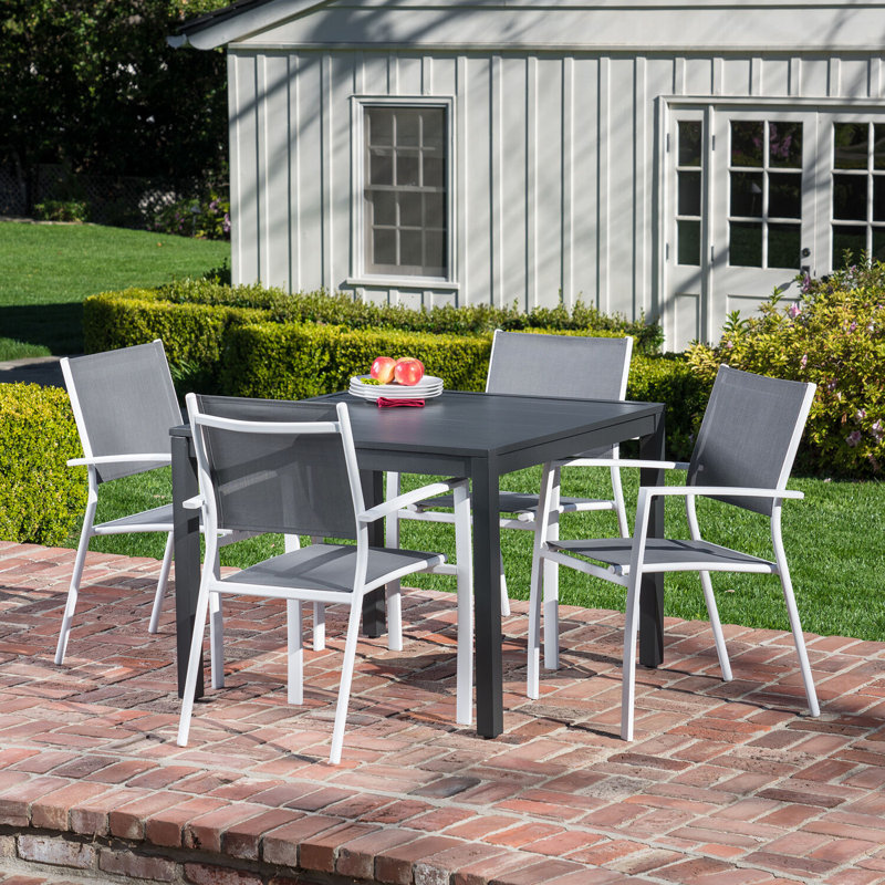 Naples 38" Gray Aluminum Square Outdoor Dining Table