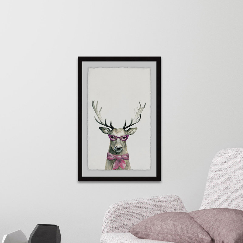" Pink Buck " Painting Print, 12" H x 8" W x 1.5" D