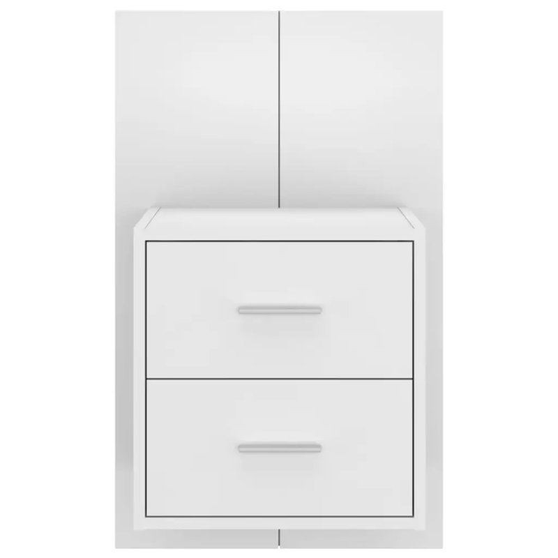 Jaicarious Wall-mounted Bedside Cabinet, High Gloss White
