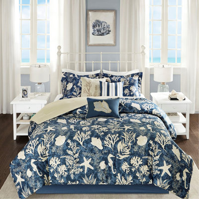 Édredon en coton 7 pièces de style reine bleue