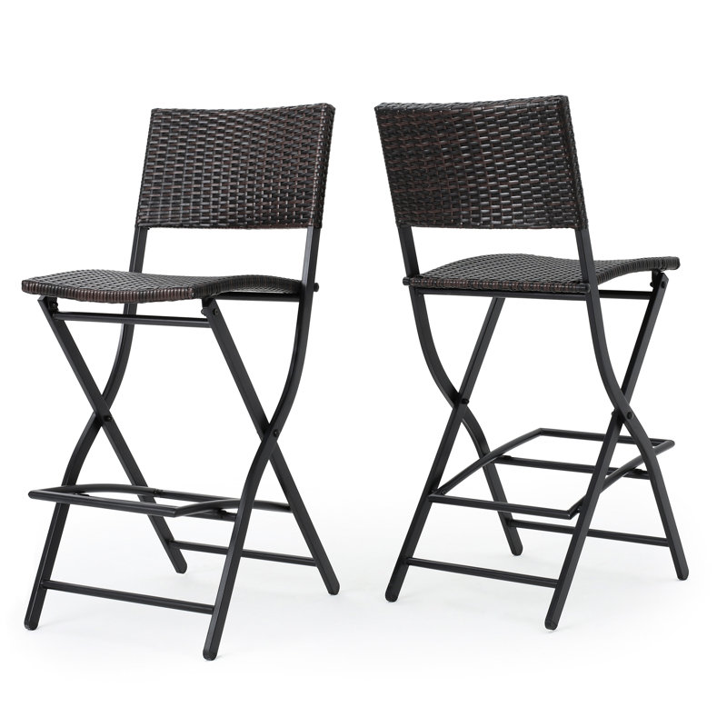 2 chaises de patio pour patio - faux, aspect contemporain 2 tabourets pliables d'extérieur