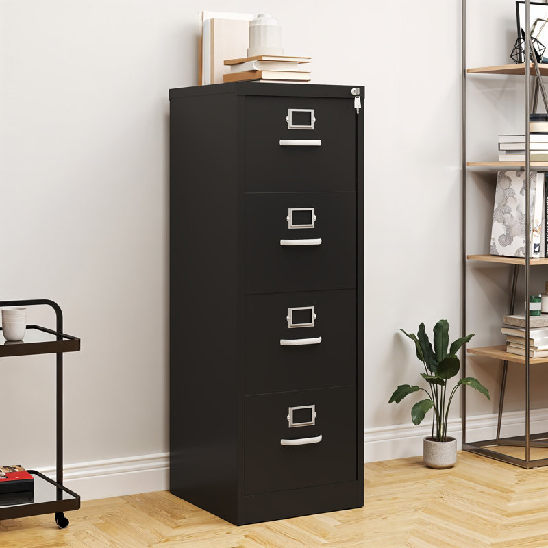 45.8cm Wide 4 -Drawer Steel File Cabinet, Black