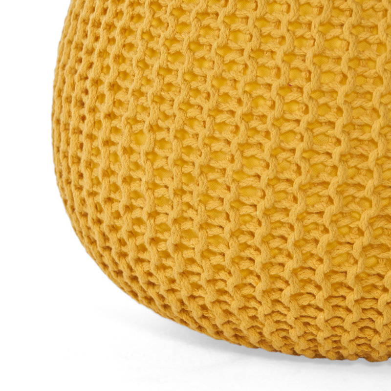 Pouf rond en coton Bordeaux, Light Yellow