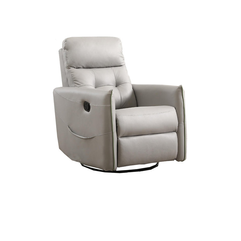 Koloman Upholstered Recliner, Gray Polyester Blend