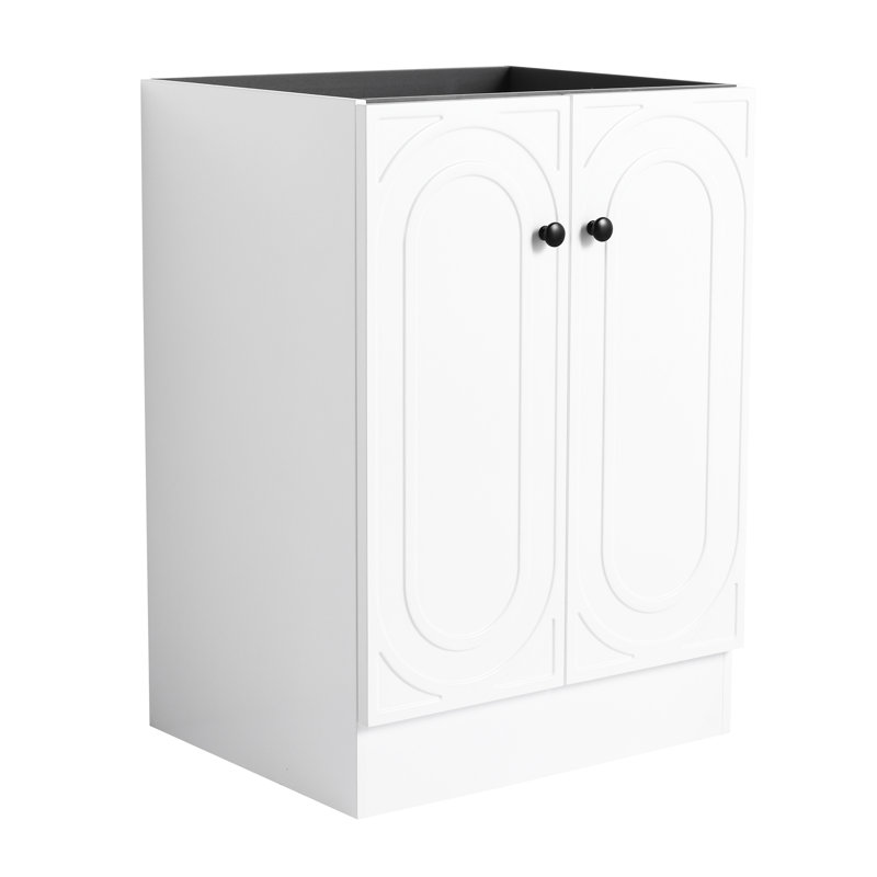 Meuble-lavabo 24 po - Contreplaqué blanc, portes à fermeture en douceur, portes de lavabo modernes