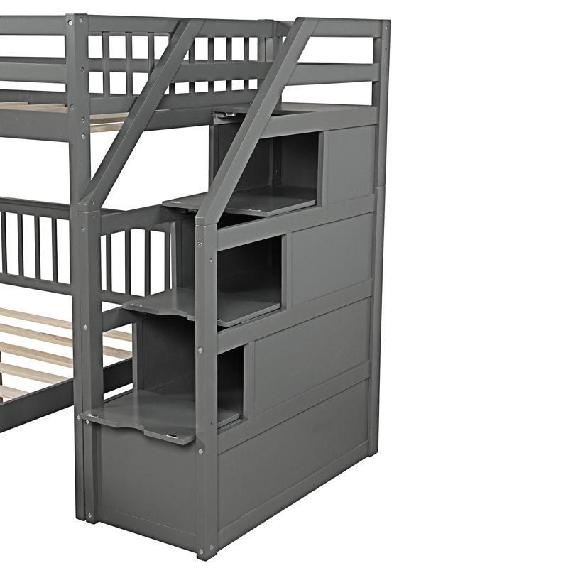 Lit mezzanine avec escalier, Gris