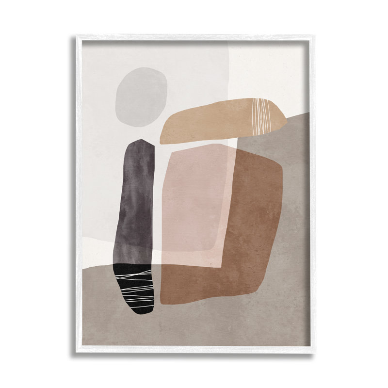 «Overlapped Earth Transparent Polygons», art contemporain, H 16 po x l 20 po, Giclée encadrée blanc bord de mer