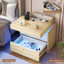 60cm W Manufactured Wood Bedside Table-355477373