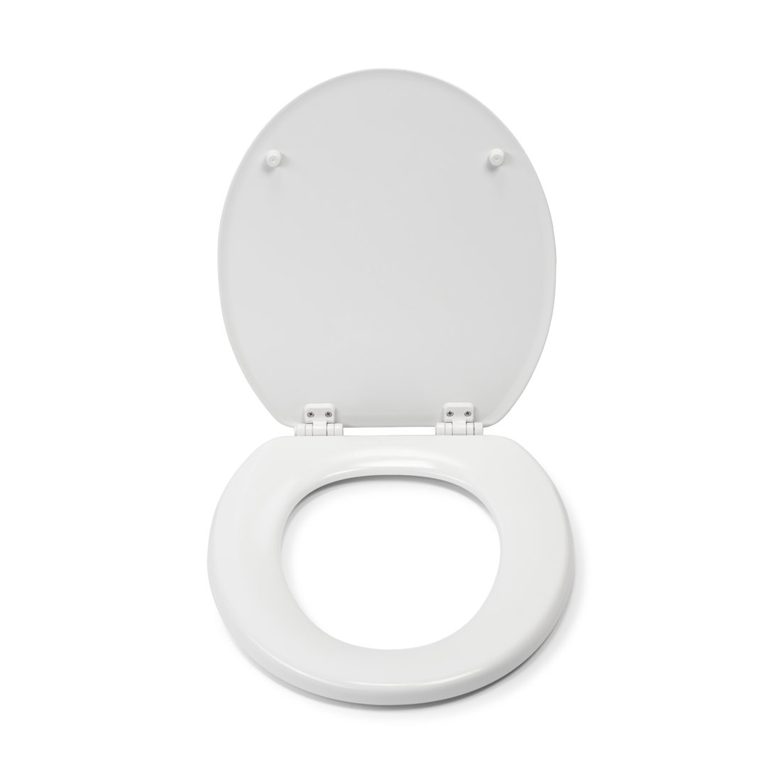 Croydex White Abberton Oval Stick 'N Lock Plastic Hinge Anti-Bacterial Top-Fix Moulded Wood Toilet Seat Wl604522h - Image 3