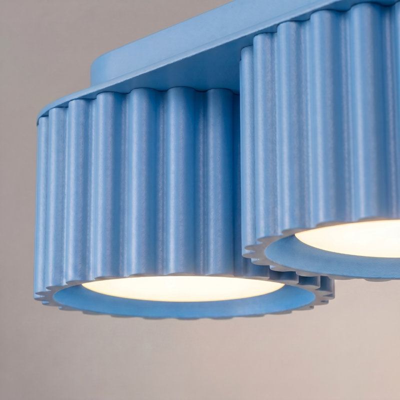 Aura Aluminium Flush Mount, Light Blue, 32,5x10x8 cm, 3 Lights