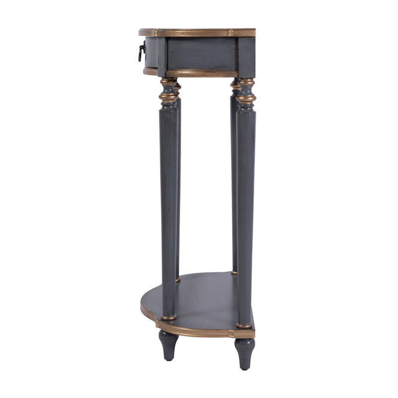 Ashby Demilune Console Table with Storage, Pastel Blue