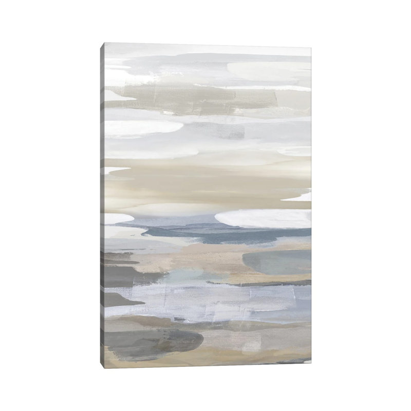 Intuition Blue And Tan by Jackie Hanson - Wrapped Canvas Print, 30.48 cm H x 45.72 cm W
