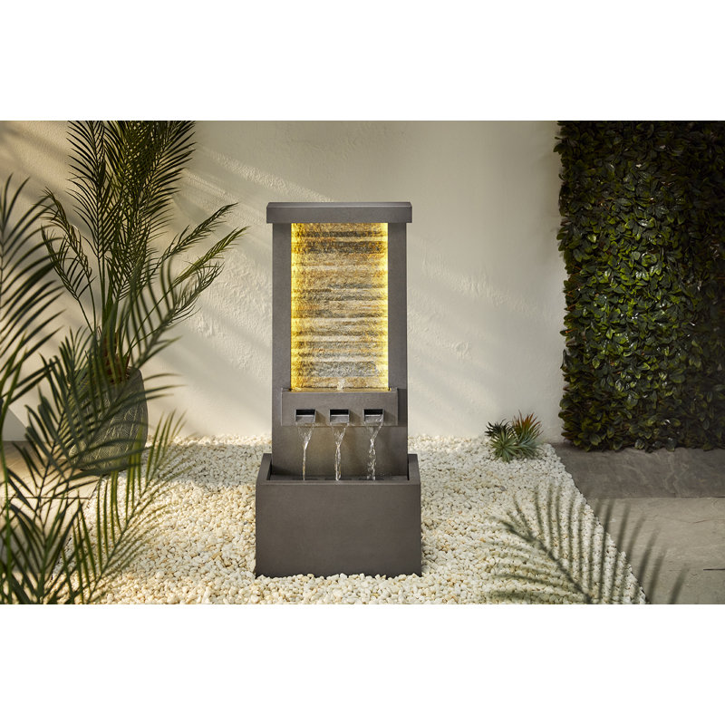 Metal Fountain with Lights