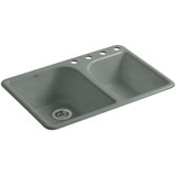 Executive Chef 33" L x 22" W Drop-In Kitchen Sink with 4 Faucet Holes
