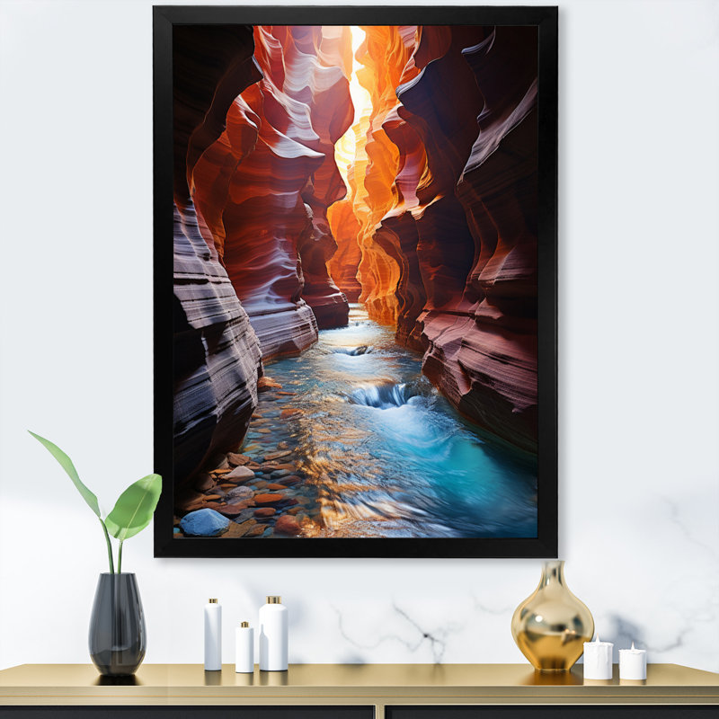Canyon Rainbow Spectrum I - imprimé, H 40 po x l 30 po x P 1,5 po, Cadre photo noir