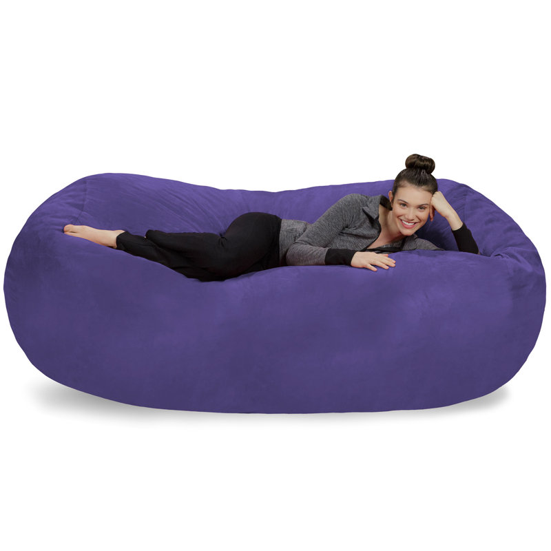 Méridienne de canapé à billes - Canapés moelleux de 7 pi avec housse en microsuède super doux - Chaises longues rembourrées en mousse à mémoire de forme XXL pour enfants, adultes et couples - Mobilier de fauteuil à billes géant en plusieurs coul
