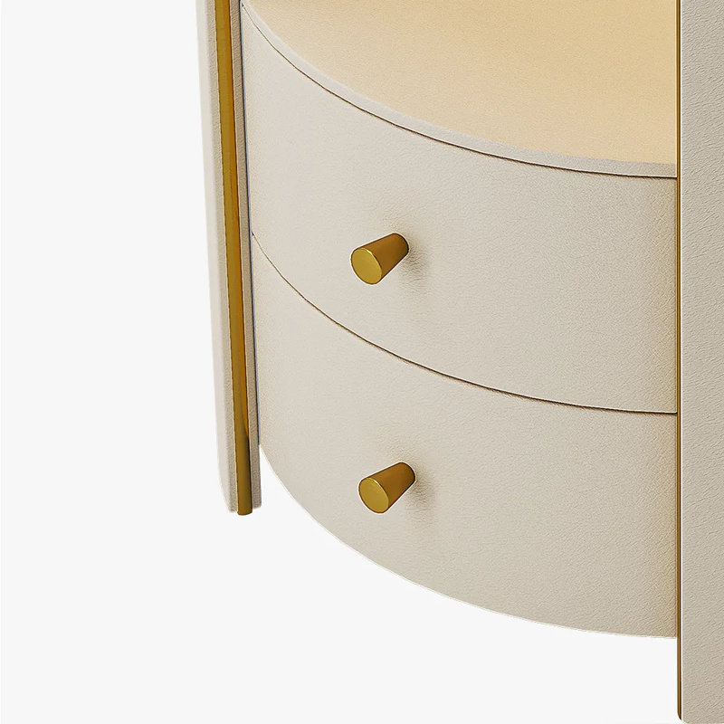 Table de chevet moderne de luxe 20,08 po avec 2 tiroirs