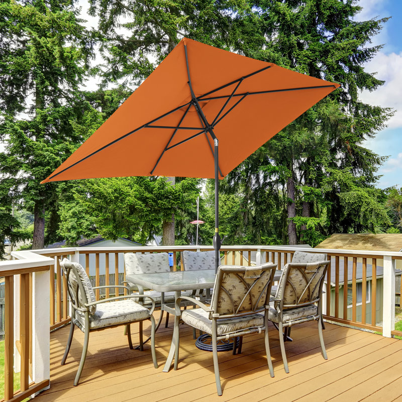 Parasol de marché rectangulaire 10' x 6,5', Orange