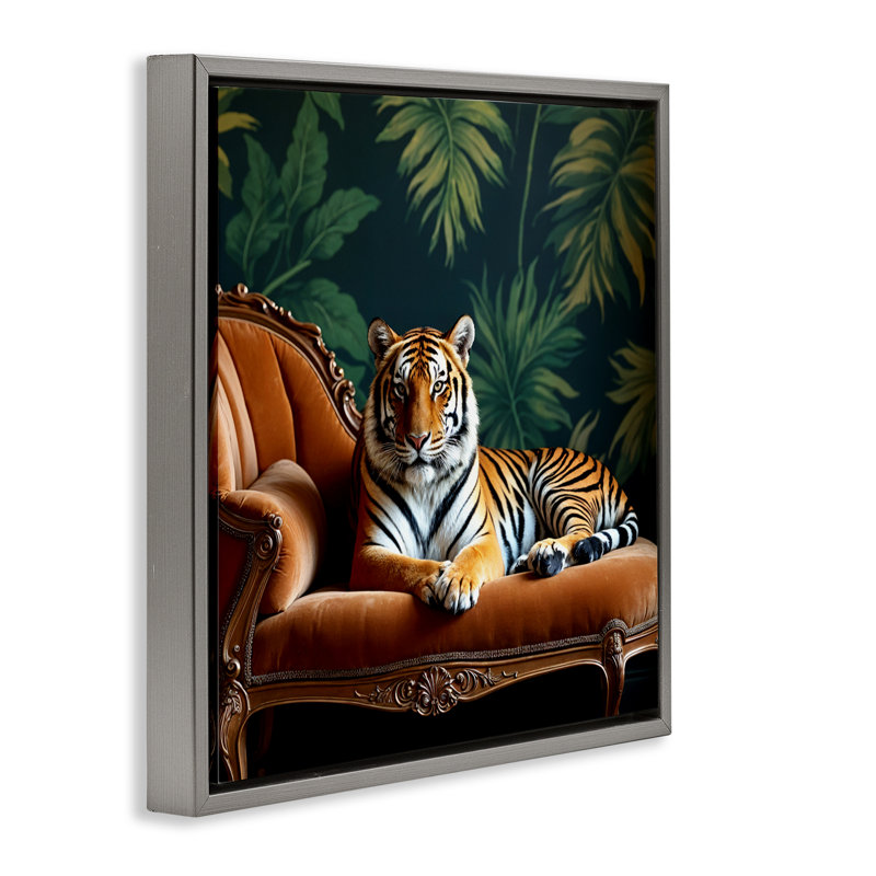 Chaise longue flottante Tiger, Cadre flottant gris lustré, H 18 po x l 18 po