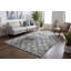 Tapis bleu à motif géométrique Majeski-29913385