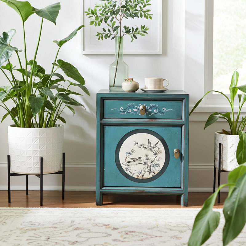 Deriyah 45 cm W Bedside Table, Green