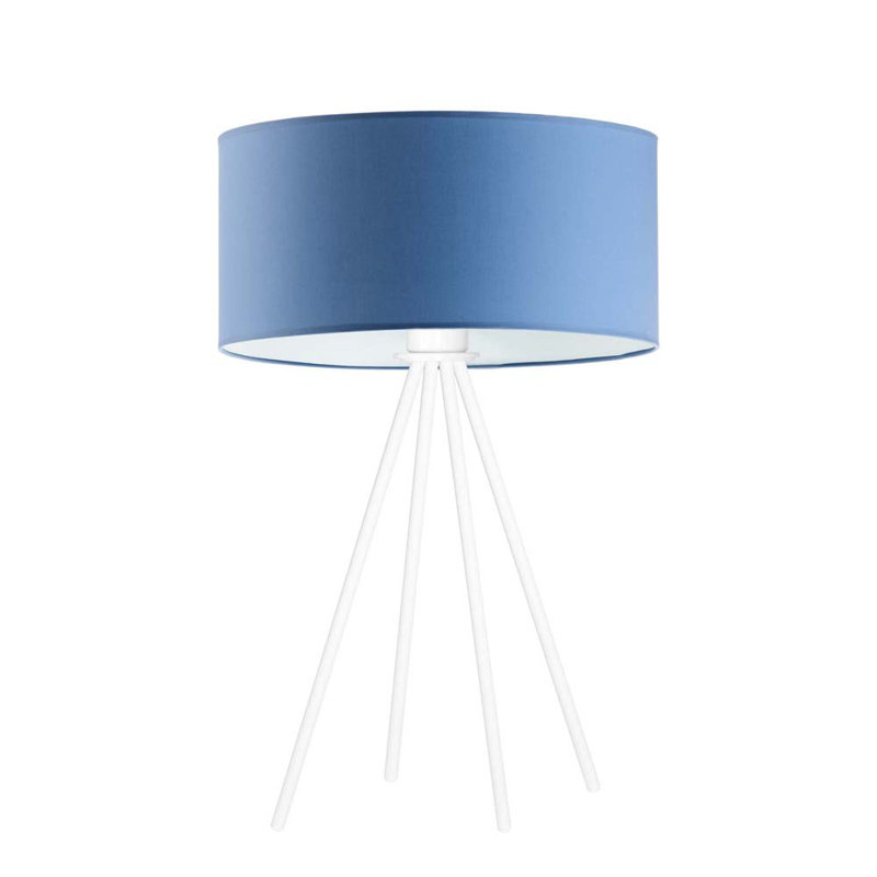 Arneshia Metal Table Lamp, White, Blue