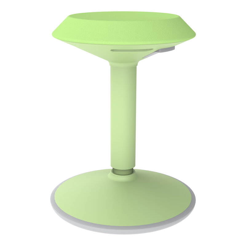 Height-Adjustable Classroom Backless Active Motion Stool with Padded Seat, 17.5", Green