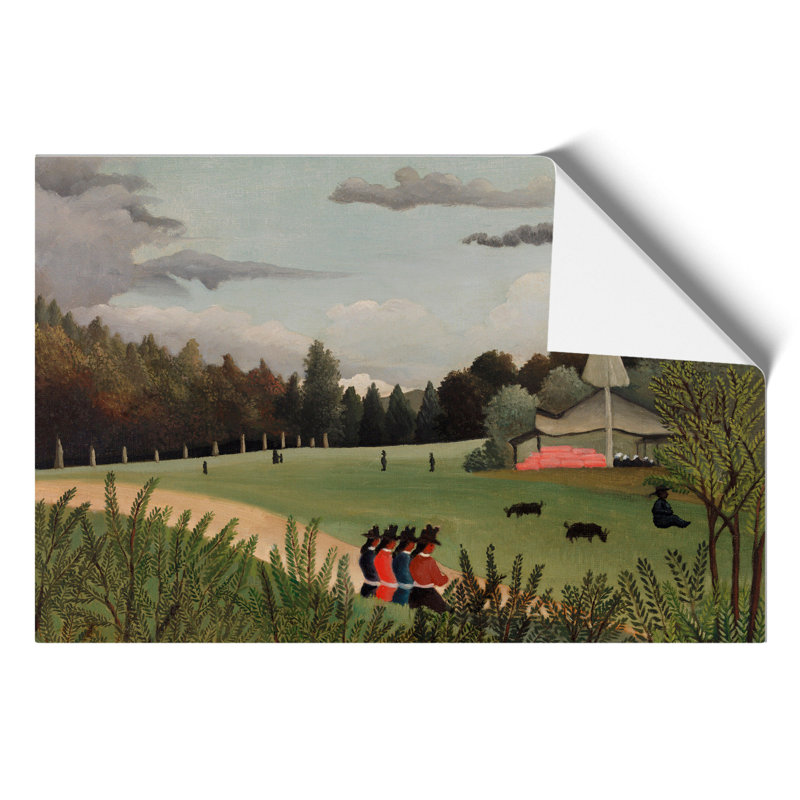 Landscape and Four Young Girls by Henri Rousseau - Frameless Print, 30cm H x 42cm W x 0.1cm D
