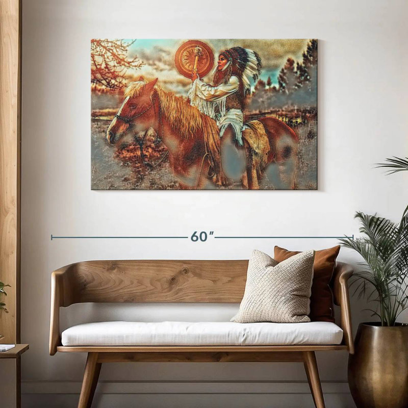 Cheval de guerre indien Lelar, H 30 po x l 45 po