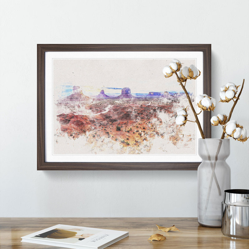 Monument Valley - Framed Print, 45cm H x 63cm W x 2cm D, Walnut Framed