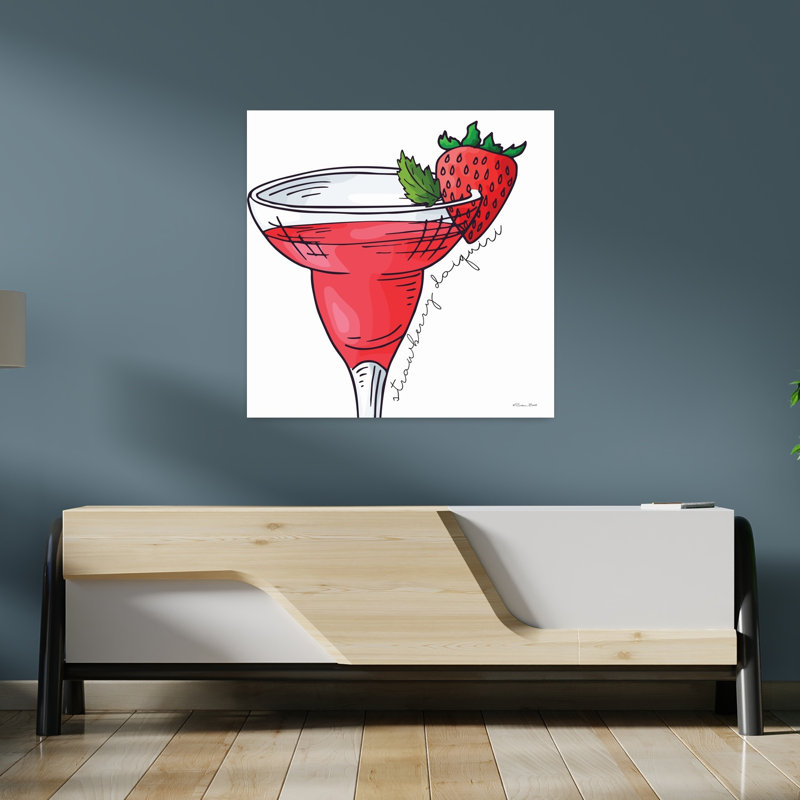 Art contemporain Daiquiri aux fraises, H 36 po x l 36 po