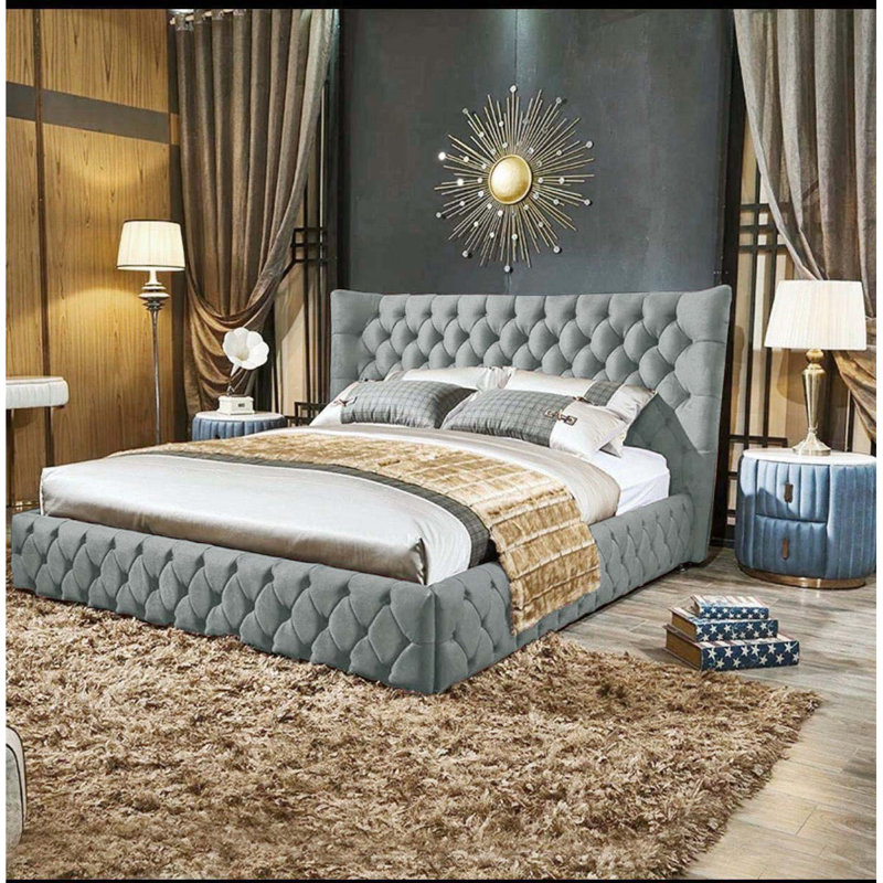 Buckingham Upholstered Ottoman Storage Bed, Double (4'6), Asphalt