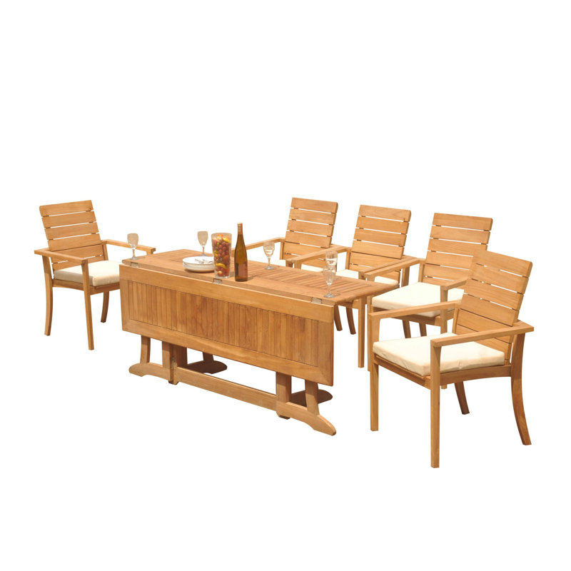 Algrave 5 - Person Teak Wood Patio Dining Set with