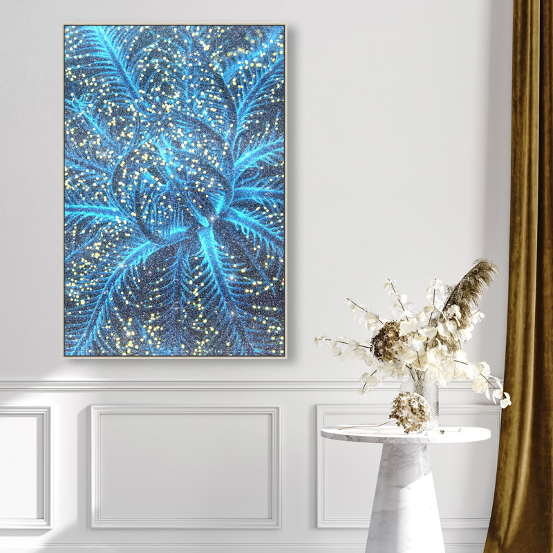 Neon Bloom Print by Oliver Gal, 31"H x 21"W, Silver Floater Frame