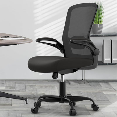 Office Chair, Ergonomic Office Chair, High Back Mesh Computer Chair With Flip Armrest, Executive Office Chair For Home Office -  Inbox Zero, A8B78AAB6A604D4B858749DFCF3257DE