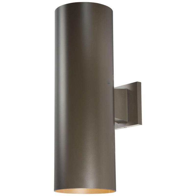 Applique murale cylindrique en aluminium antique d'intérieur ou d'extérieur l 6 po Newburgh, Bronze Antique