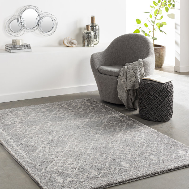 Tapis gris/gris anthracite sud-ouest Arlo, Rectangle 5 pi 3 po x 7 pi 3 po