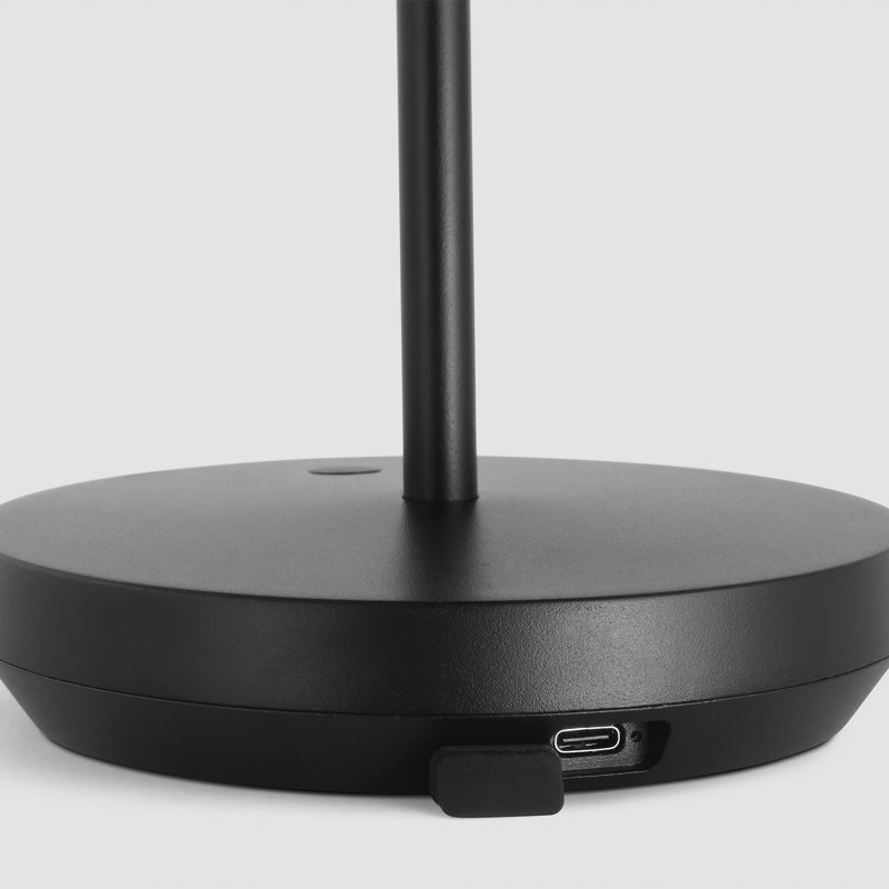 Doppia Short Accent Rechargeable Table Lamp, Black