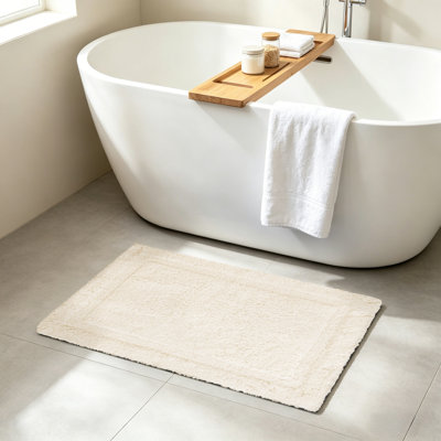 100% Cotton Soft Absorbent Non-Slip Bath Mat