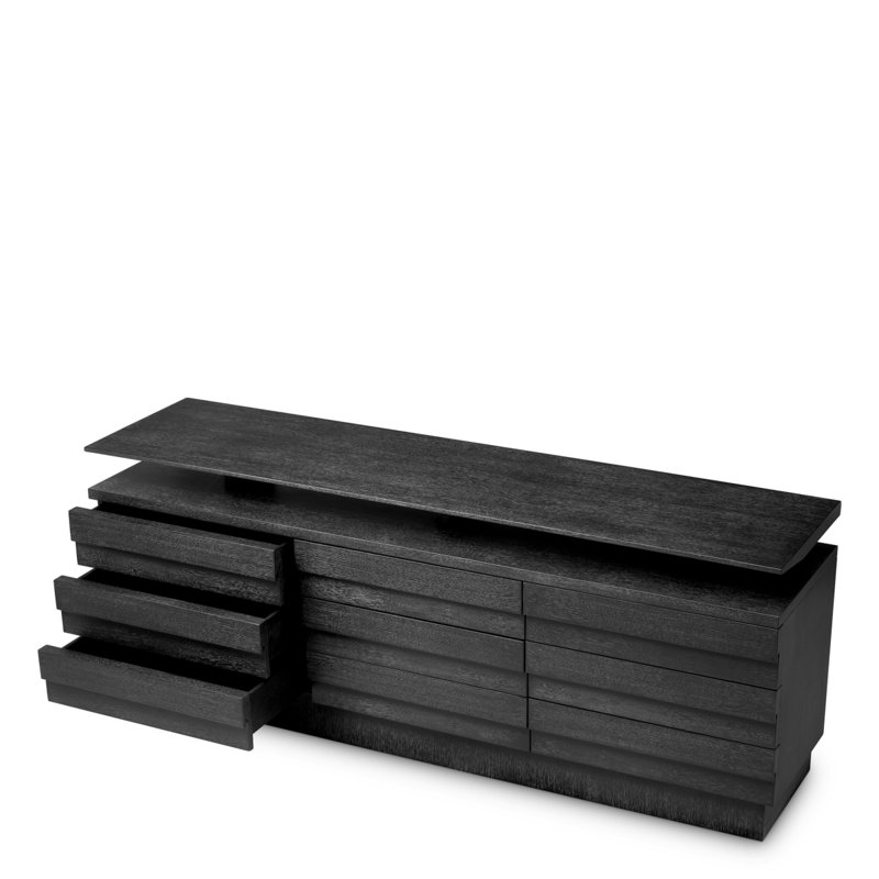 Drawer Dresser Quintino Charcoal Gray Oak Veneer