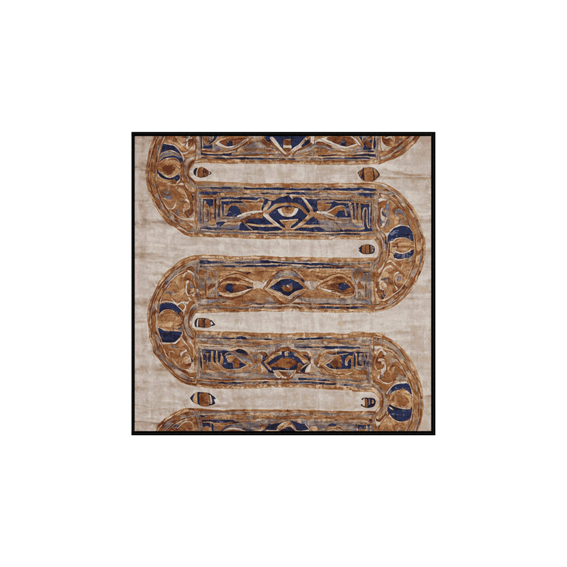 Machine Washable Brown Area Rug, Square 3'