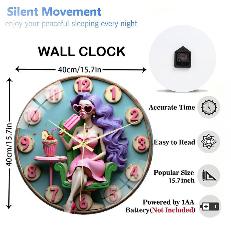 Horloge murale avec horloge murale 16 po