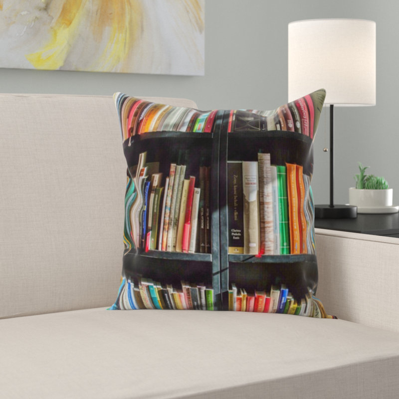 Housse et insert de coussin carré Livres