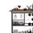 Rubiya 31.5''W 3-Tier Metal Bar Car with Wine Rack, Removable Tray, and Locking Wheels-1924958015