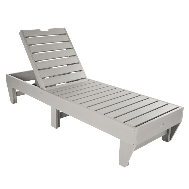 Chaise longue simple inclinable Annette, Gris havre
